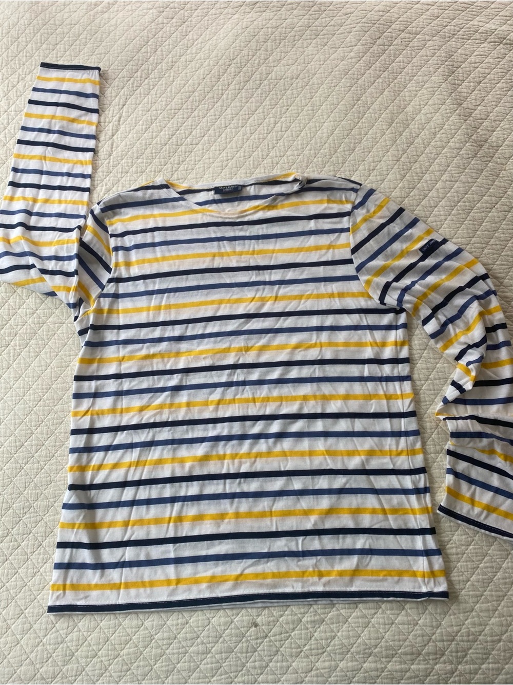 Saint James L’Atelier French Breton Striped Long-Sleeve Cotton T-Shirt Nautical
